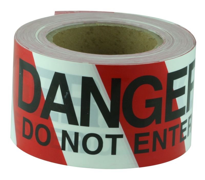 Barricade/Barrier Tape Danger do not enter - black on red & white
