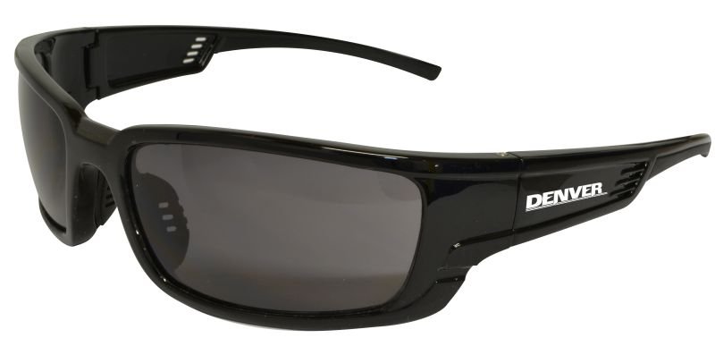 DENVER Premium Safety Glasses, Black Frame - Smoke Lens