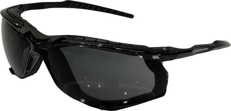 SWORDFISH Safety Glasses with Anti-Fog - Smoke Lens, assembled with gasket