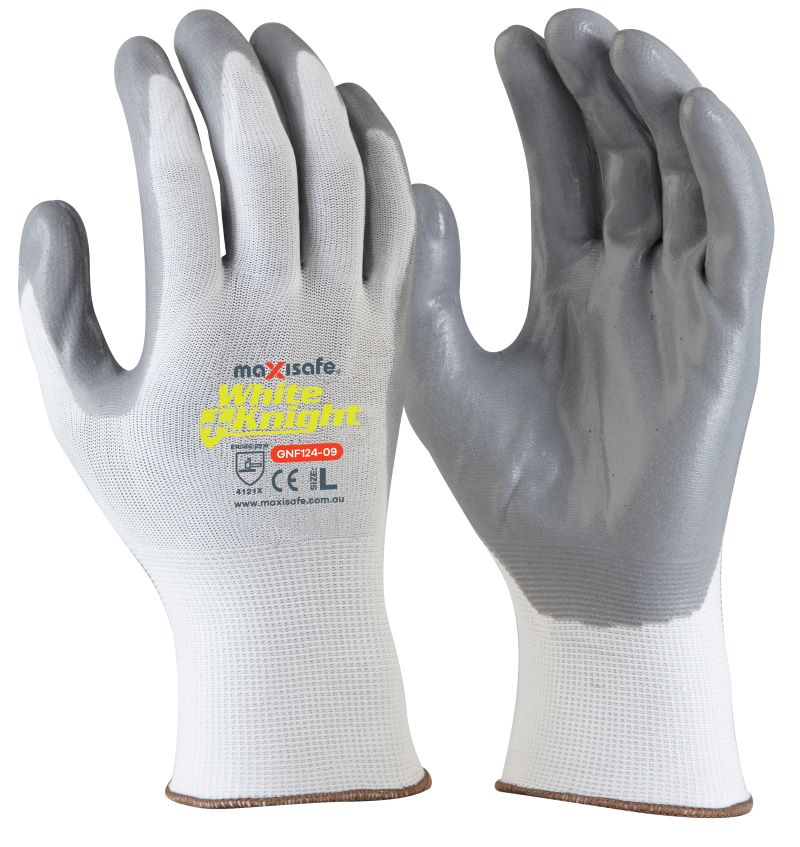 White Knight Synthetic Glove with Grey Foam Nitrile Palm