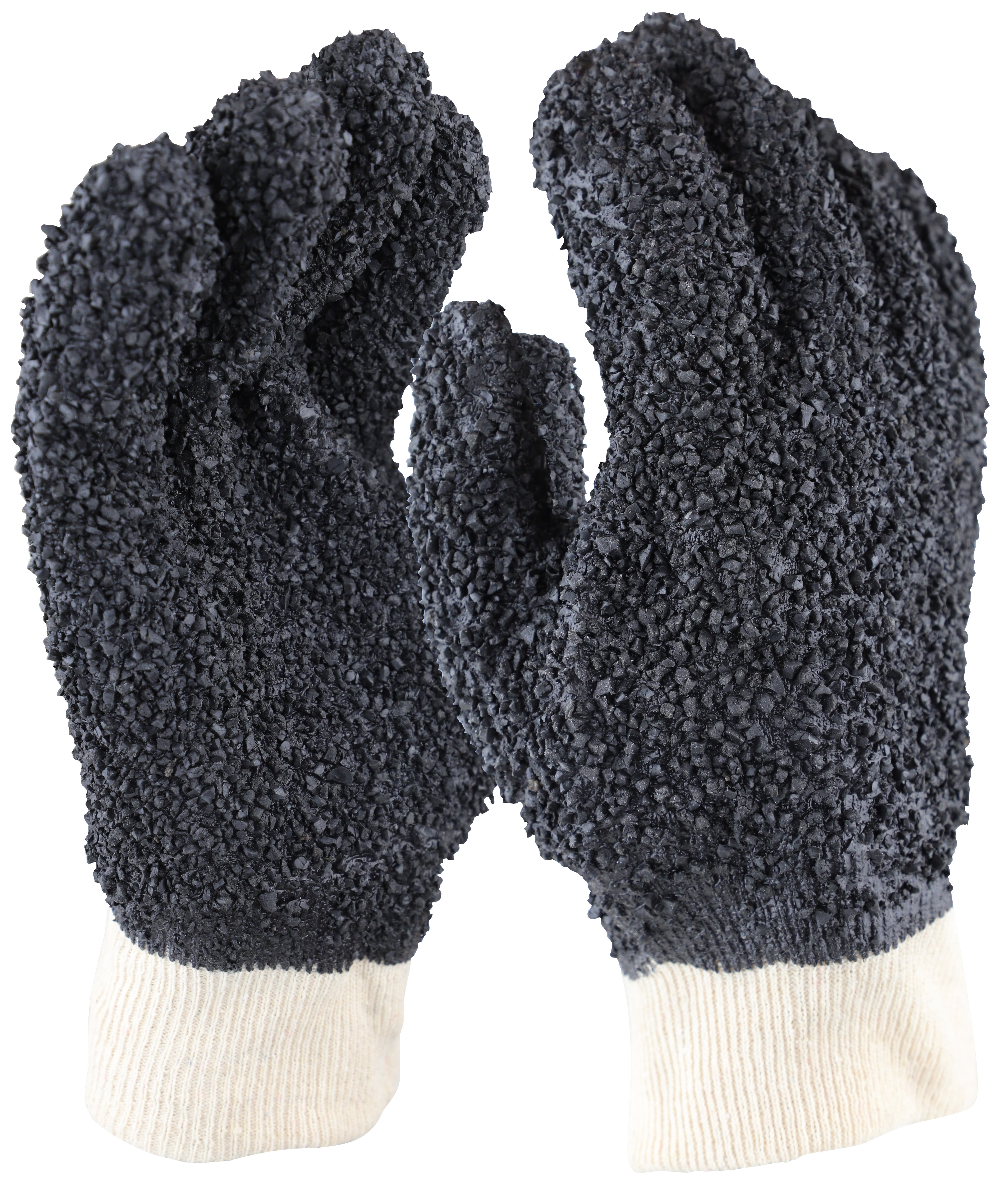 Maxisafe Black PVC Chip On Interlock Glove, Retail Carded