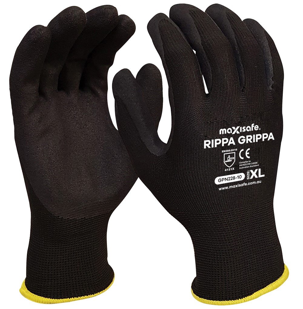 'Rippa Grippa' Black Nitrile Coated Synthetic Glove