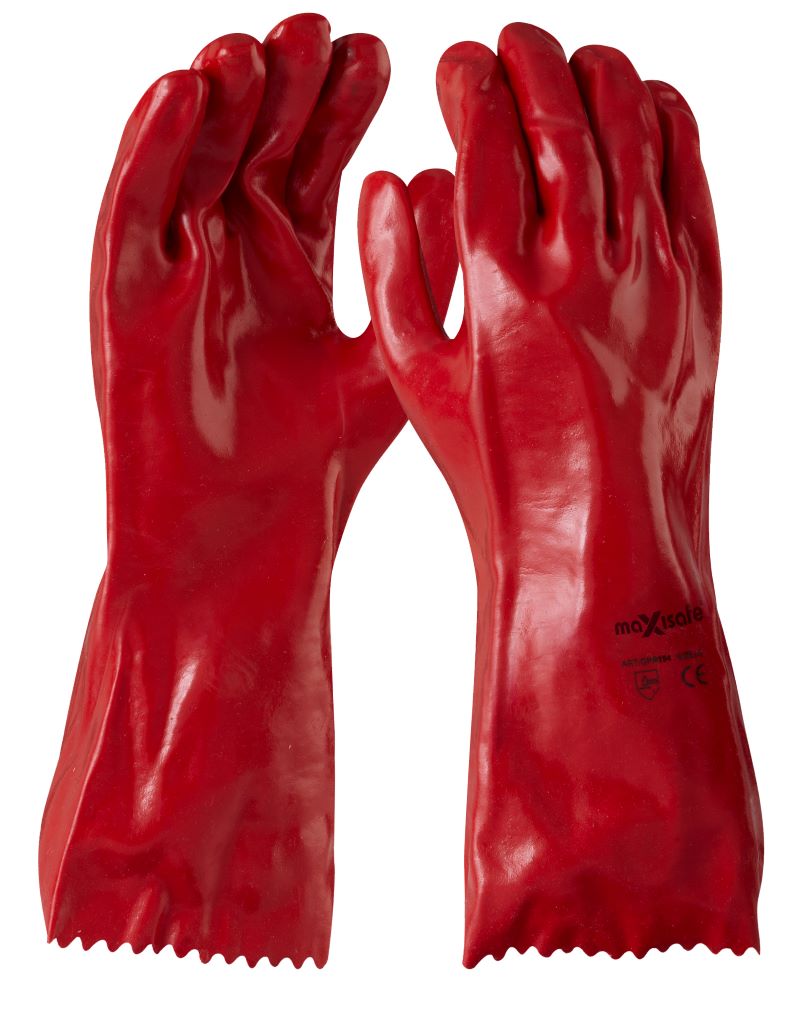 Maxisafe Red PVC single dipped, Retail Carded