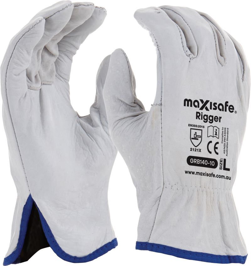 Maxisafe Natural Full-Grain Leather Rigger Glove - Retail Carded