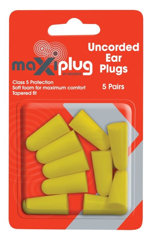 MaxiPlug Uncorded Earplugs - Blister Pack of 5 pairs