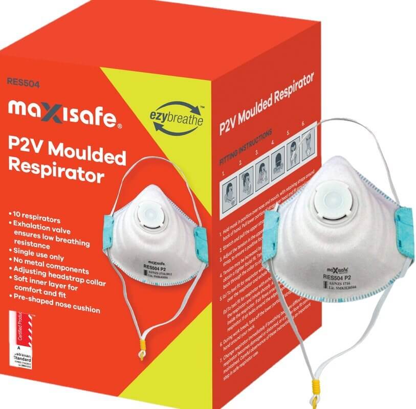 P2 Moulded Respirator with Valve, box 10