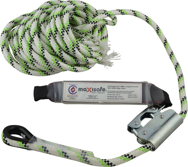 Maxisafe 15m Rope Line With Adjuster & Shock Asborber