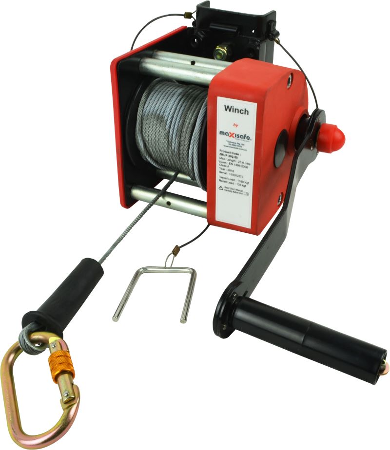Maxisafe 20m Tripod Winch with Pulley & Mounting Bracket