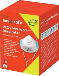 P2 Moulded Respirator with Carbon filter and Valve, box 10