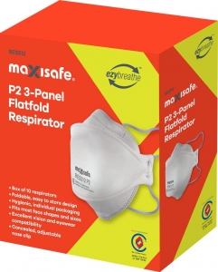 P2 3-Panel Flat fold Respirator, box 20