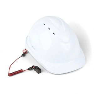 Non-Conductive Coil Hard Hat Tether